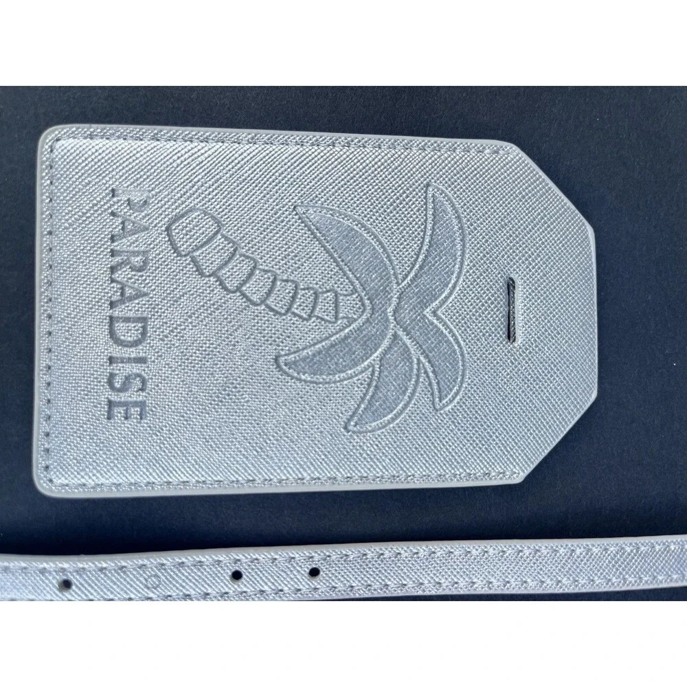Rare PANDORA Caribbean Exclusive PARADISE silver luggage travel tag Palm TreeNIB